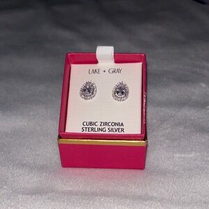 Silver Cubic Zirconia Stud Earrings